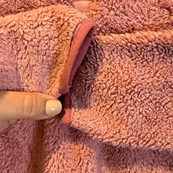 Crewcuts Pink Plush Fleece Sherpa Jacket Pullover Quarter Snap XL 12 14 - Picture 7 of 13